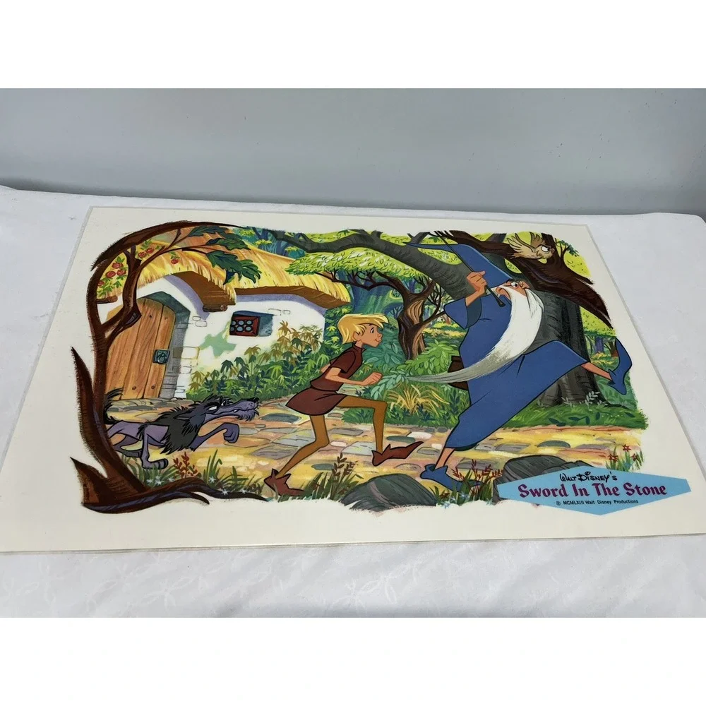 Vintage Disney Laminated Placemats *Lot of 3* Jungle Book Pluto Snow White 60's